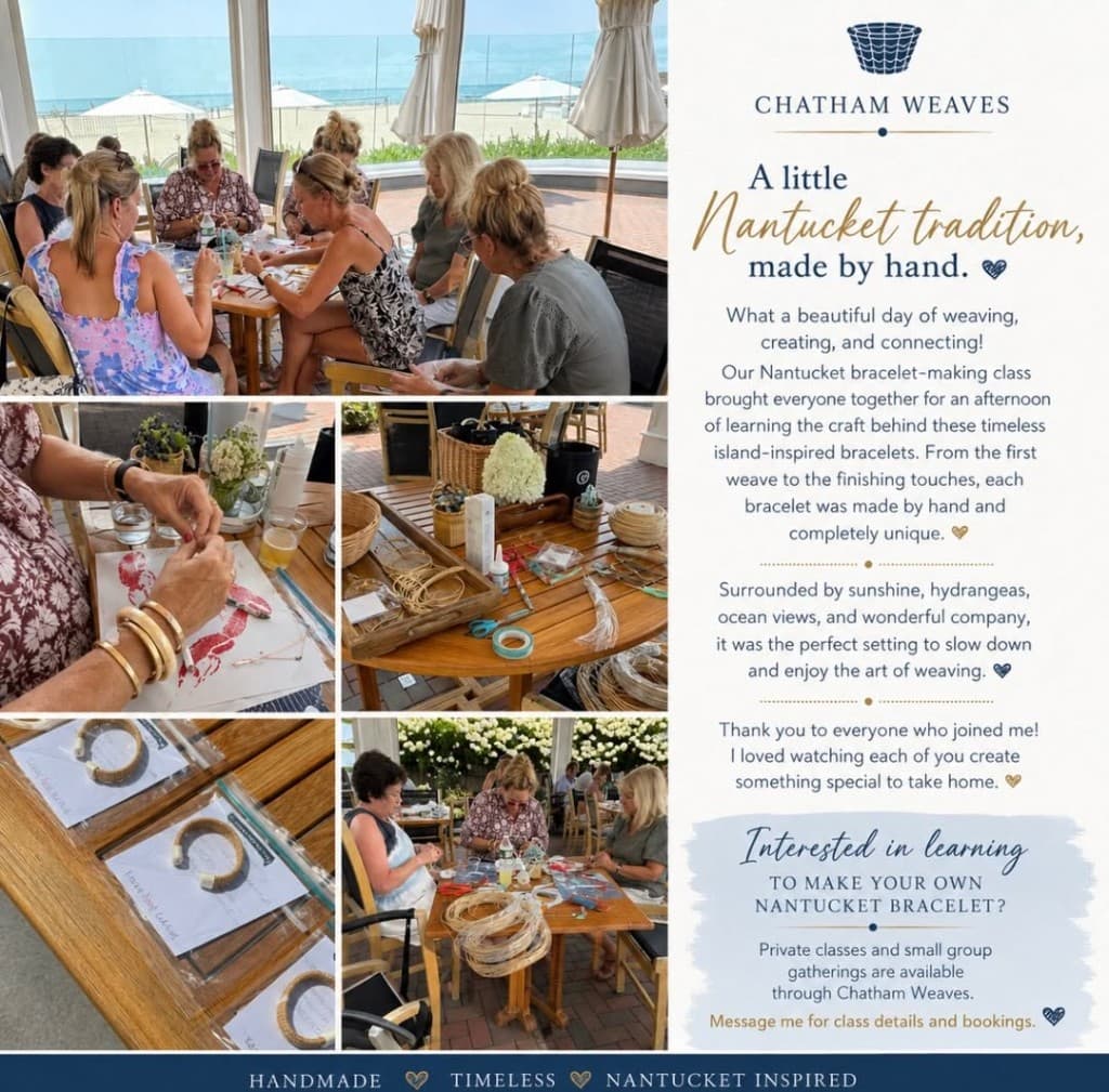Chatham Weaves Nantucket bracelet weaving class on Cape Cod
