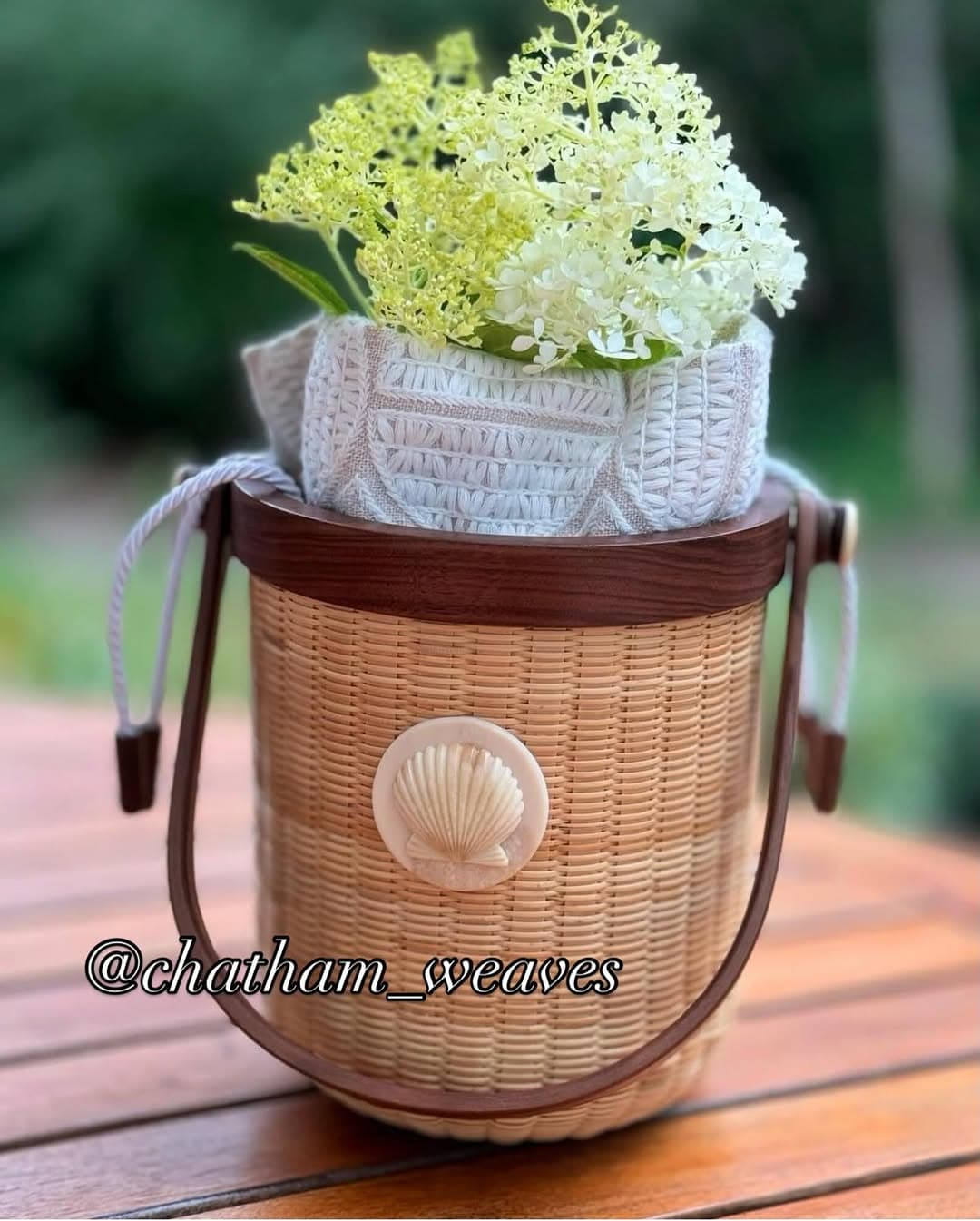 Walnut and mammoth Nantucket bucket bag