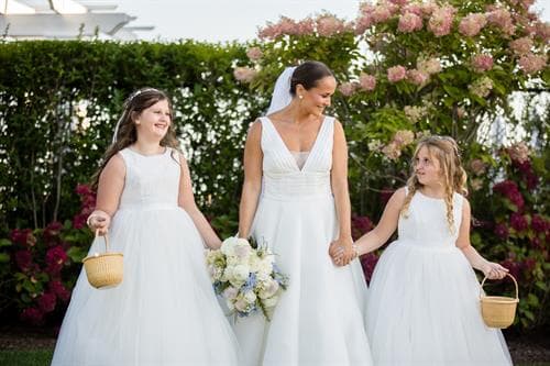 Flower girls with handwoven Nantucket baskets
